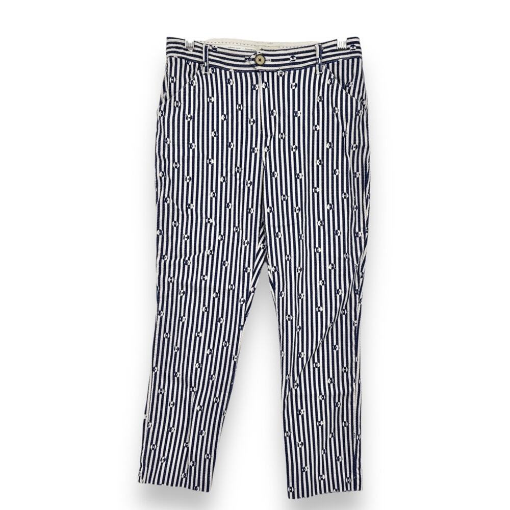 Anthropologie The Essential Slim Striped Ankle Pants Women's 4P‎ Ankle Nautical
